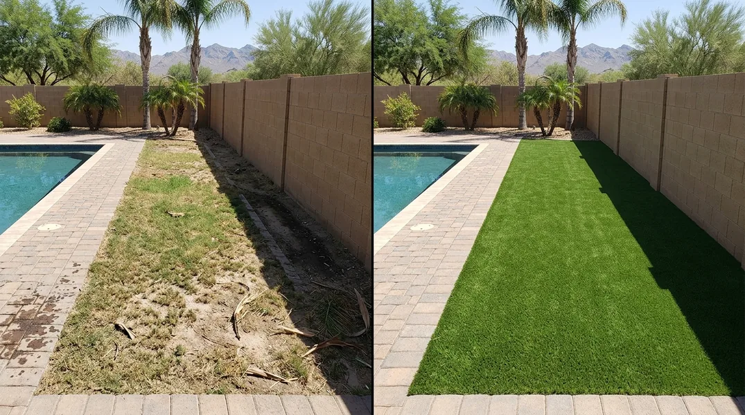 Result artificial grass installation in Peoria - Peoria Turf Installation