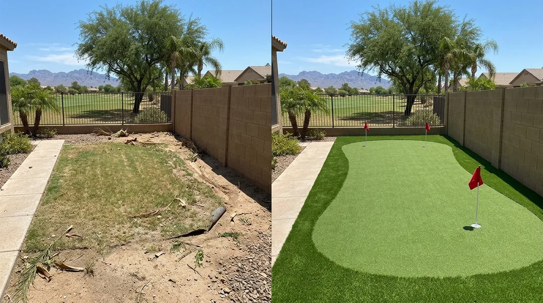 Result artificial grass installation in Peoria - Peoria Turf Installation