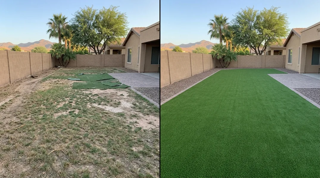 Result artificial grass installation in Peoria - Peoria Turf Installation